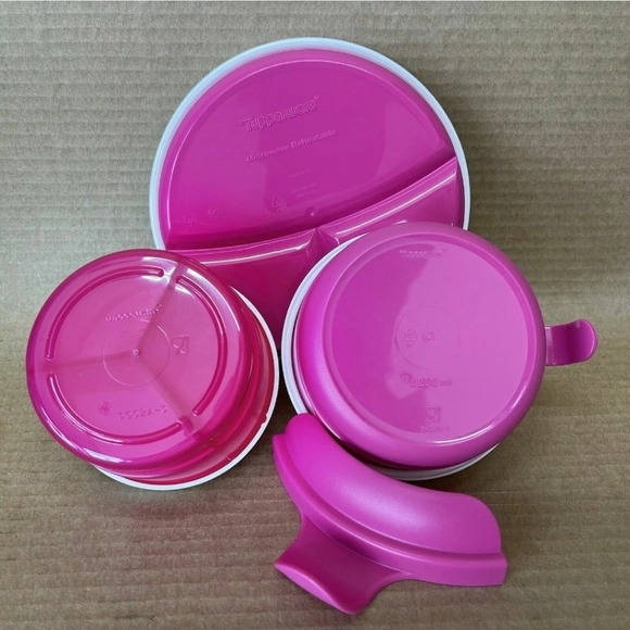 Tupperware Baby Stages Feeding Set 3-pc Hot Pink - Picture 3 of 3
